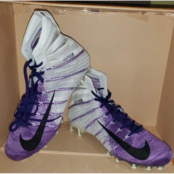 NIKE VAPOR UNTOUCHABLE 3 ELITE  FOOTBALL WHITE/PURPLE MEN\'S SIZE 13.5 NEW main image 7